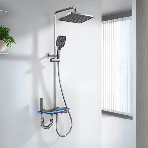 Duscharmatur Smartes Duschsystem mit LED-Display & Thermostat – Regendusche Set