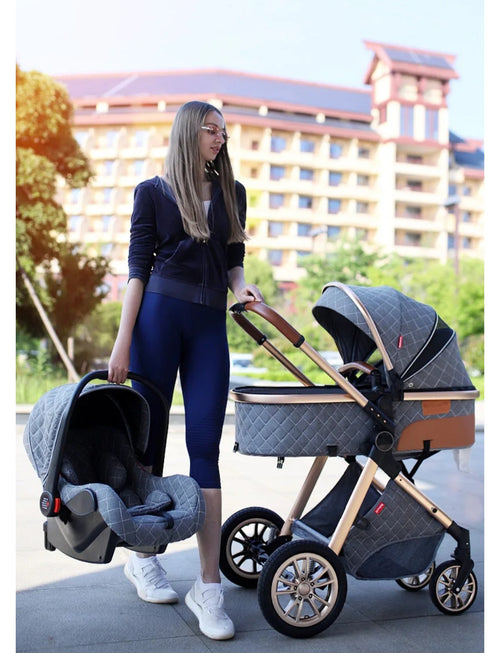 3 in 1 Faltbarer Kinderwagen mit Autositz