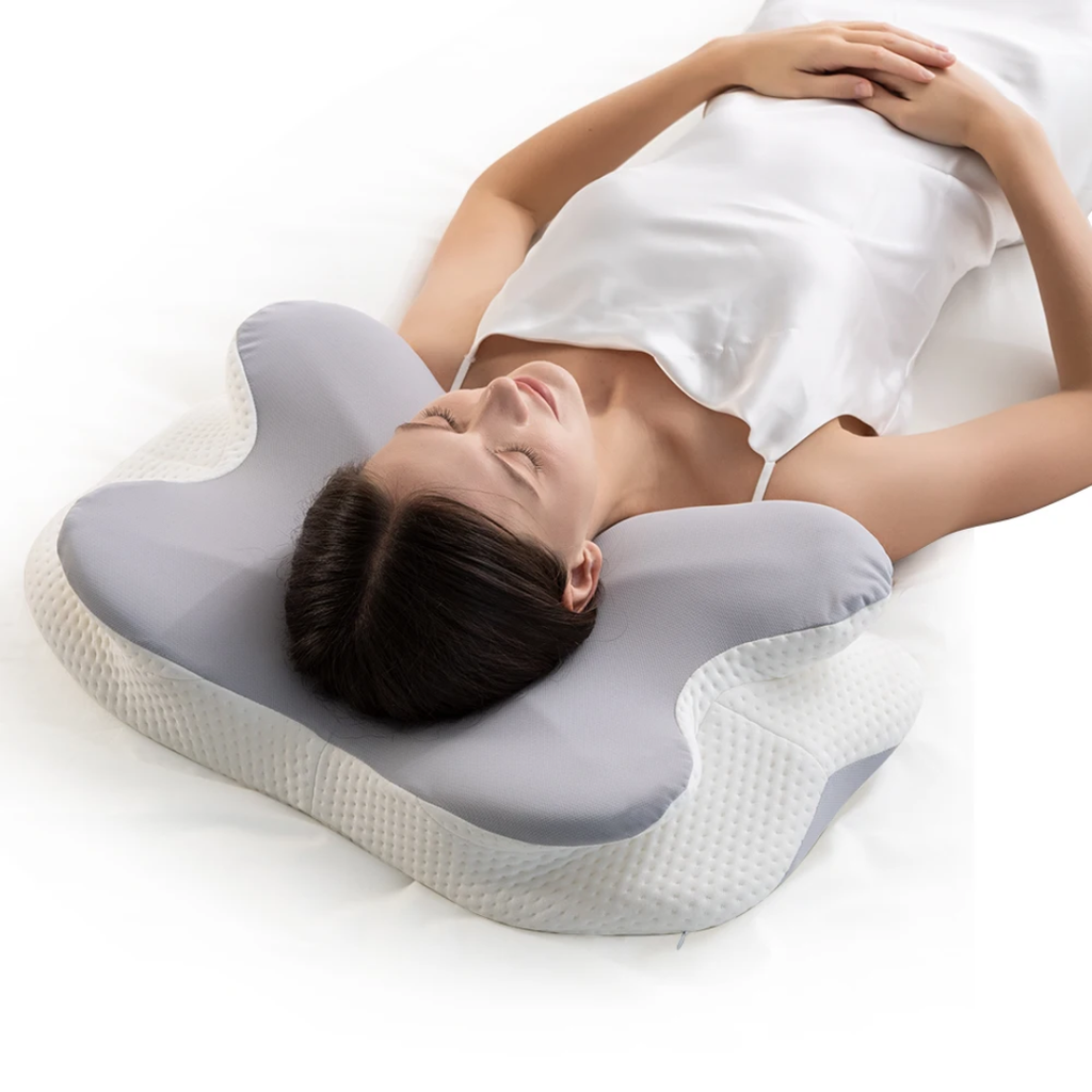 Nackenkissen Kopfkissen Nackenstützkissen Memory Foam Kissen, Ergonomisches Seitenschläferkissen für Seiten, Rücken & Bauchschläfer, 67x37x9/12 cm